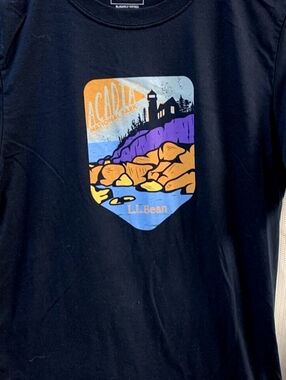L.L. Bean Men's L Acadia National Park Graphic T-Shirt Navy Blue Find Your Park